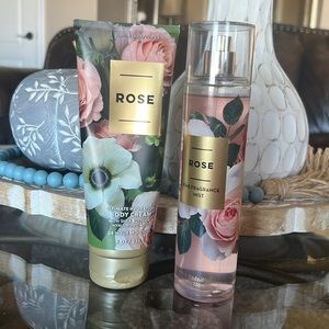 Bath and Body Works rose cream and body spray